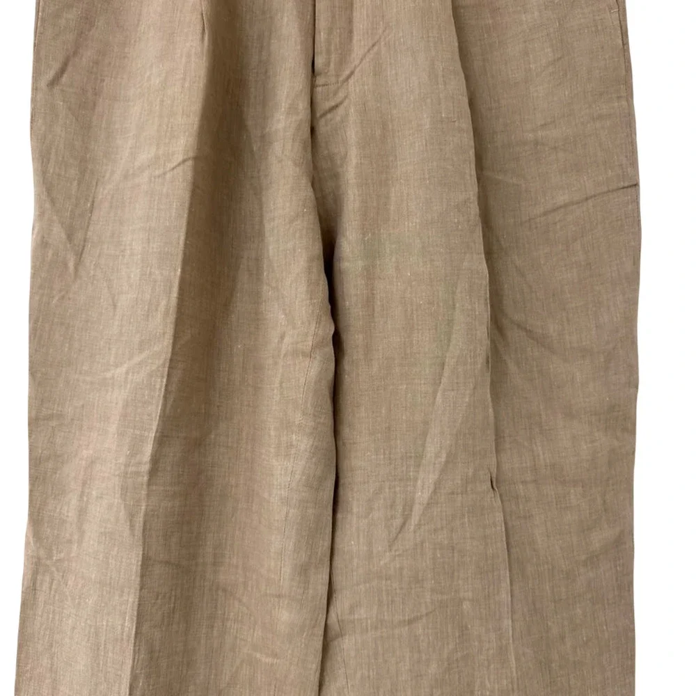 Inserch 100% Linen Mens Taupe Beige Pleated Dress Resort Pants NWT sz 38 x 35